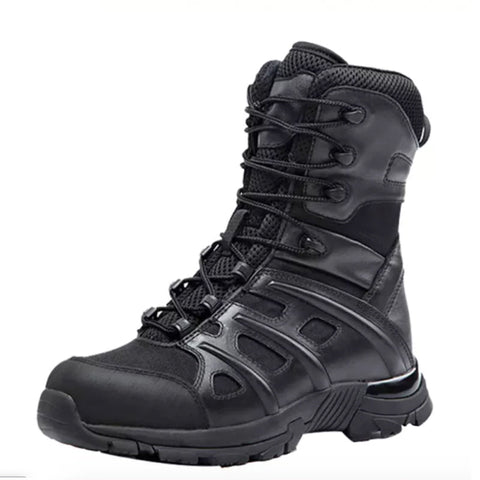 Outdoor Hiking Boots Side Zipper Shoes Combat Military Leather Army Tactical Boots For Men and Women