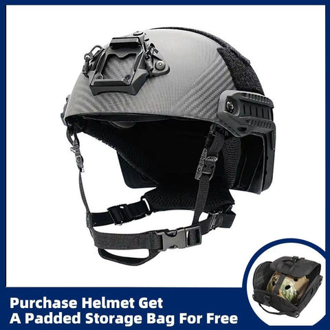 FAST Carbon Fiber Tactical Helmet with Wendy-style Suspension Liner – Impact-Resistant Helmet for Riot Control, Security, Rescue, Skiing, and Cycling