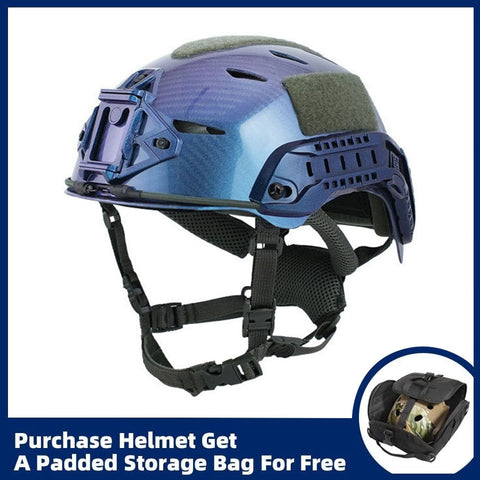 Wendy 3.0 Tactical Helmet – Carbon Fiber, Blue Gradient Finish; Suitable for Blast Protection, Training, Security, Rescue, Skiing, and Climbing